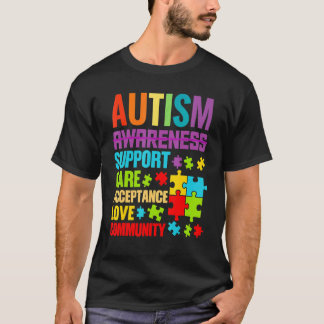 T-shirt Tenue de soutien et d'acceptation de l'autisme All