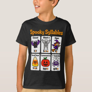 T-shirt Tenue d'enseignant Syllabes Effrayantes Salle de c