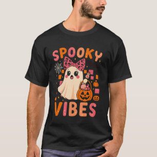 T-shirt Tenue d'Halloween Fantôme de Boo Mignon Vibes Spoo
