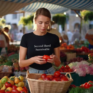 T-shirt tenue esthétique citation seconde main durable
