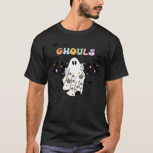 T-shirt Tenue fantôme Halloween Rétro Groovy Allons-y les