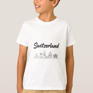 T-shirt Tenues de vacances de voyage à la skyline de Suiss