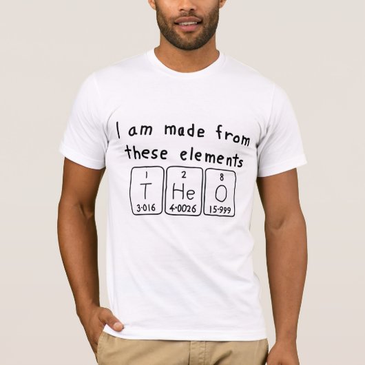 T-shirt Teo de nom de table périodique (Devant)