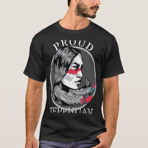 T-shirt Tepehuan Mexicaine Tribe Guerrière Fille Plume