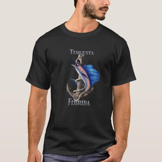 T-shirt Tequesta Floride Espadon Marlin Océan Pêche (Devant)
