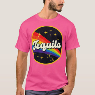 T-shirt Tequila Arc En Ciel Dans L'Espace Style Vintage
