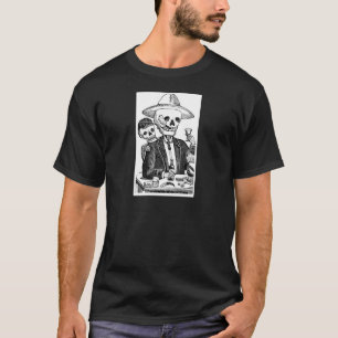 T-shirt Tequila potable squelettique et tabagisme, le