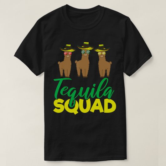 T-shirt Tequila Squad Llama Correspondant Cinco De Mayo Me (Design devant)