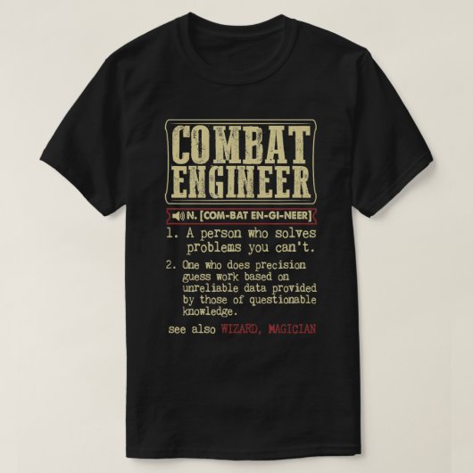 T-shirt Terme du dictionnaire de l'ingénieur de combat (Design devant)