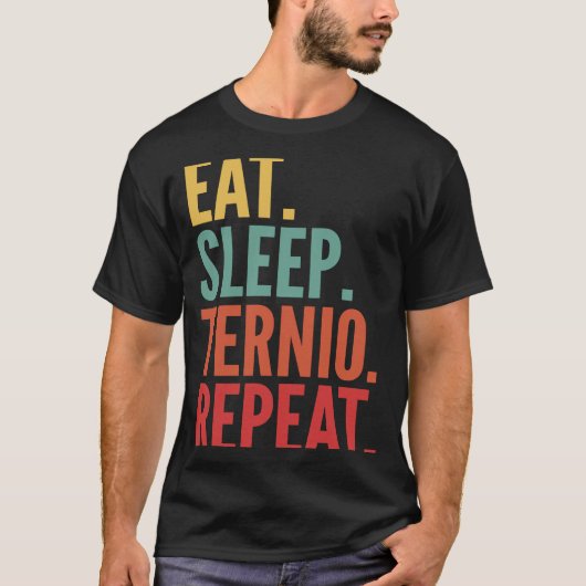 T-shirt Ternio Crypto Manger Sleep Ternio Répéter (Devant)