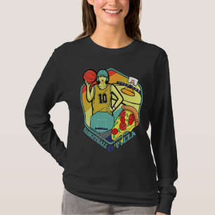 T-shirt Terrain de Basketball Pizza Italien Pâtes Foodie  