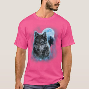T-shirt Terrain de chasse au loup gris Forêt de lune de gl