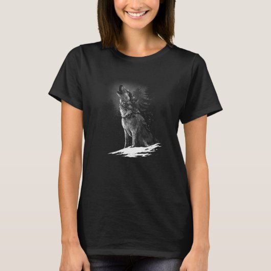 T-shirt Terrain de chasse au loup Icy Moon Forêt faune (Devant)