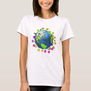 T-shirt Terre avec des fleurs - Jour de la Terre