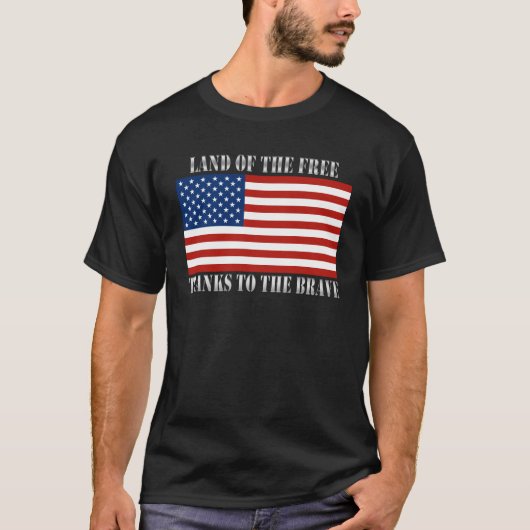 T-shirt Terre de grâce libre au drapeau courageux des USA (Devant)