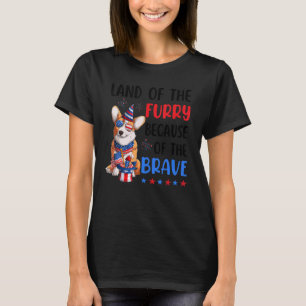 T-shirt Terre De La Fureur Corgi 4 juillet Merica Usa Ame