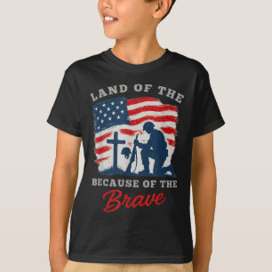 T-shirt Terre De La Liberté À Cause Du Brave Mémorial Usa