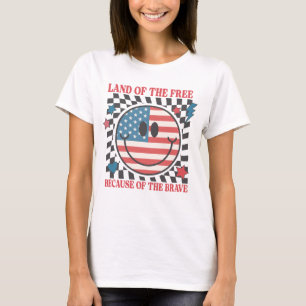 T-shirt Terre De La Liberté À Cause Du Courageux