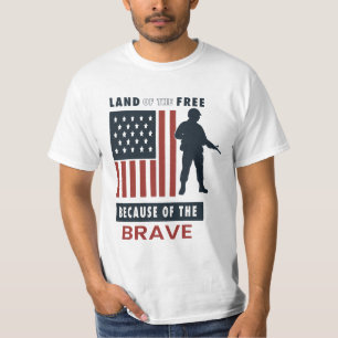 T-shirt Terre de libres grâce aux braves patriotiques
