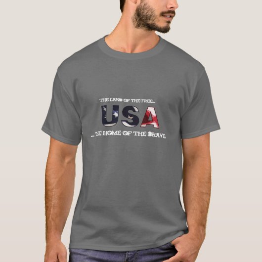 T-shirt Terre des Etats-Unis. .the du libre… la maison du (Devant)