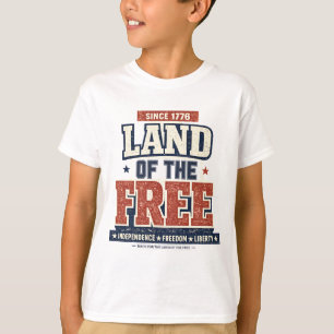 T-shirt Terre des Libres 1776 Garçons Patriotiques