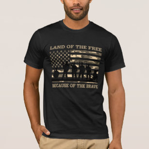 T-shirt Terre des Libres à cause du courageux patriotique
