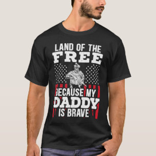 T-shirt Terre Des Libres Parce Que Mon Papa Est Un Vétéran