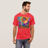 T-shirt Terre d'illuminations psychédéliques (Devant entier)