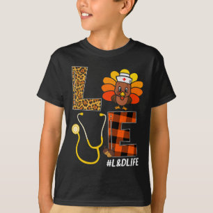 T-shirt Terre D'Infirmière Turquie Thanksgiving Day Love I