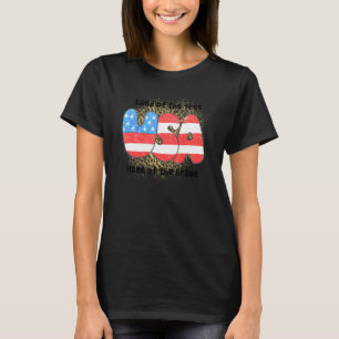 T-shirt Terre Du Drapeau Américain Léopard Libéré Des Etat