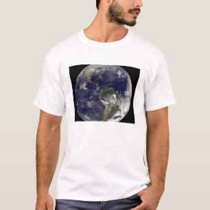 T-shirt Terre entière montrant l'Amérique du Nord et l'Ame