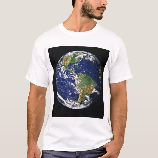 T-shirt Terre entière montrant l'hémisphère occidental (Devant)