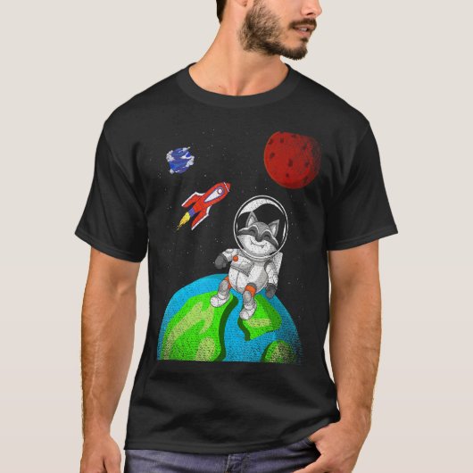 T-shirt Terre Forêt de l'espace Animaux Rocks Astronaut Ra (Devant)