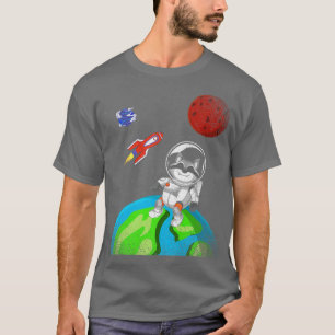 T-shirt Terre Forêt de l'espace Animaux Rocks Astronaut Ra