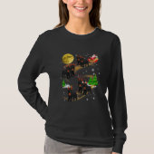 T-shirt Terre-Neuve Chien Reindeer Noël Père Noël Riding (Devant)