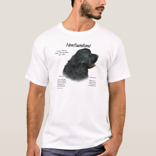 T-shirt Terre-Neuve (Noir) Conception de l'histoire (Devant)