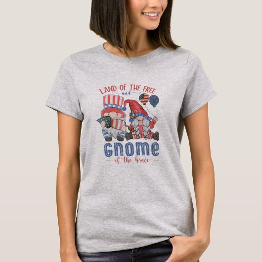 T-shirt Terre patriotique Gnome de la maison libre de brav (Devant)
