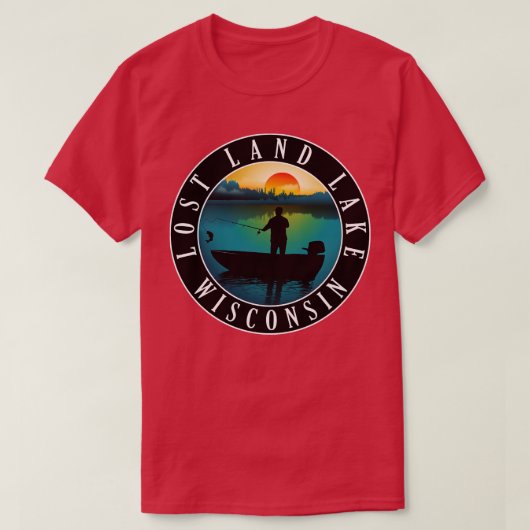 T-shirt Terre perdue Lac Wisconsin Pêche (Design devant)