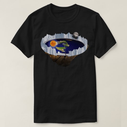 T-shirt Terre plate avec mur de glace (Design devant)