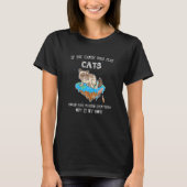 T-shirt Terre plate Chat Funny Kitten Univers l'espace Sci (Devant)