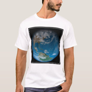 T-shirt Terre Pleine Avec Amérique Du Nord Et Du Sud.