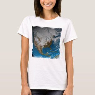 T-shirt Terre Pleine Avec Des Nuages Simulés Sur L'Amériqu