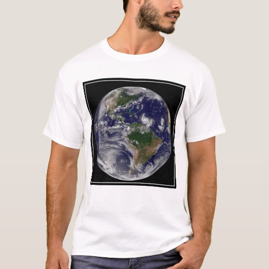 T-shirt Terre Pleine Avec Tempêtes Tropicales Dans L'Atlan (Devant)