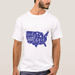 T-shirt Terre que j'aime Carte patriotique silhouette USA