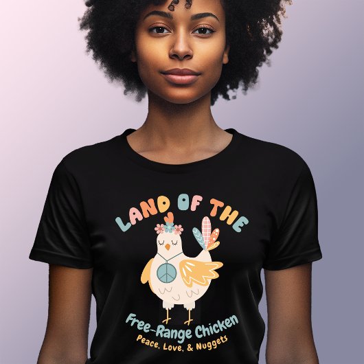 T-shirt Terre rétro de poulet libre de gamme