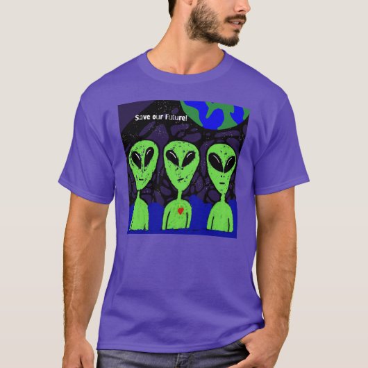 T-shirt Terre spatiale Alien UFO Martian (Devant)