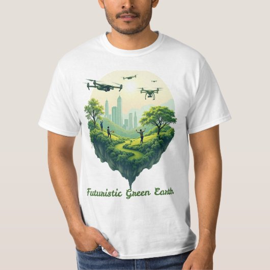 T-shirt Terre verte futuriste (Devant)