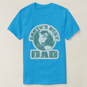 T-shirt Terres meilleur papa blanc et bleu