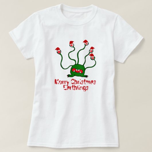 T-shirt Terriens de Joyeux Noël (Design devant)
