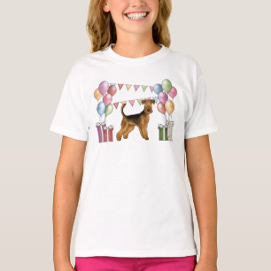 T-shirt Terrier Airedale Dessin Animé Chien Coloré Anniver